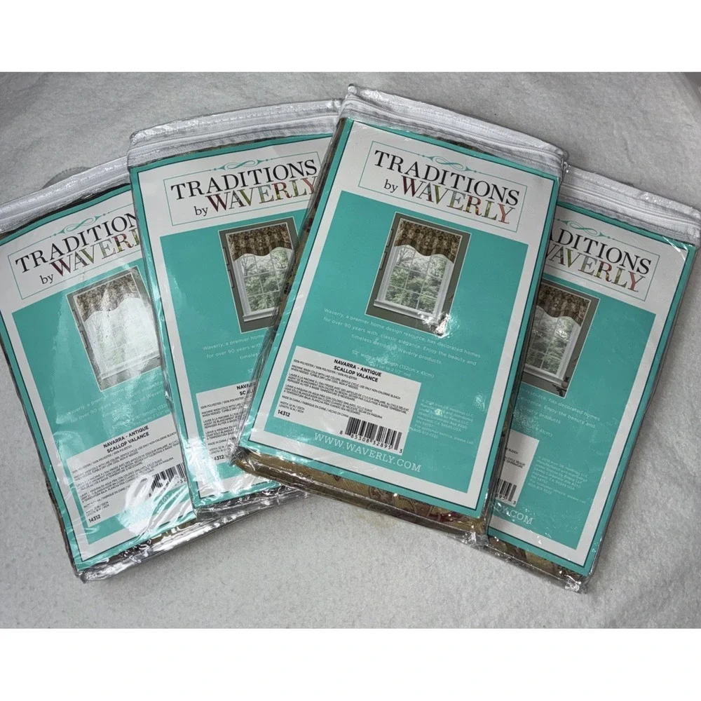 4X Traditions by Waverly Navarra Antique Scallop Valance Rod Pocket 52